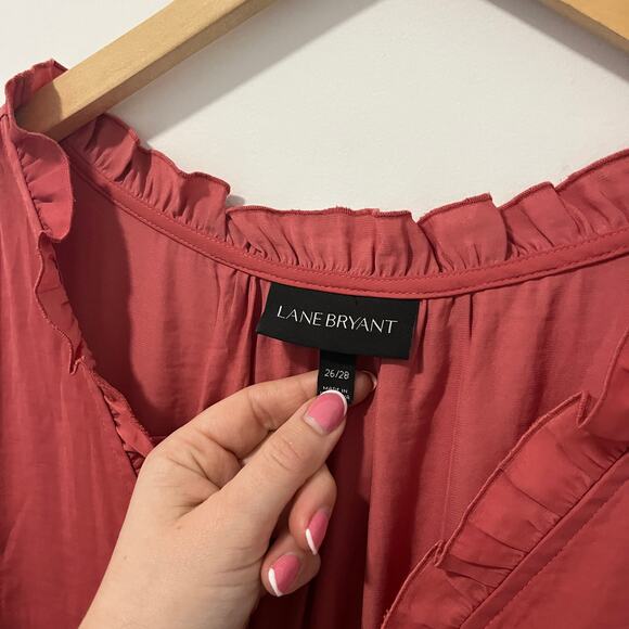 Lane Bryant Red Pleated Midi Dress Size 26/28 - Picture 3 of 5